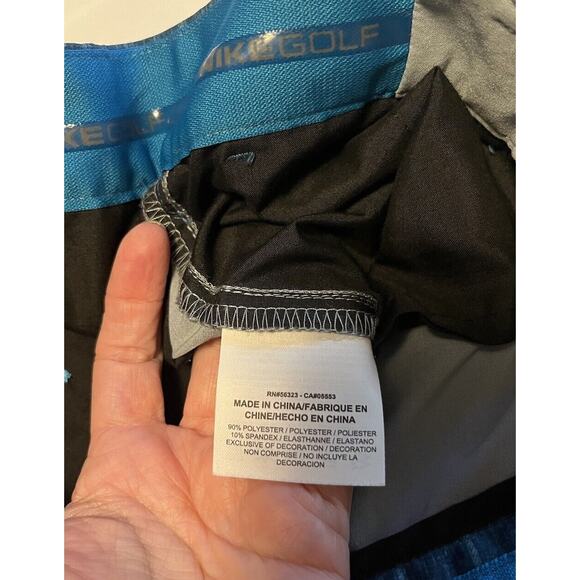 Nike Golf Mens Tour Performance Dri Fit Blue Plaid Shorts Size 34 Golf Preppy - Picture 7 of 11